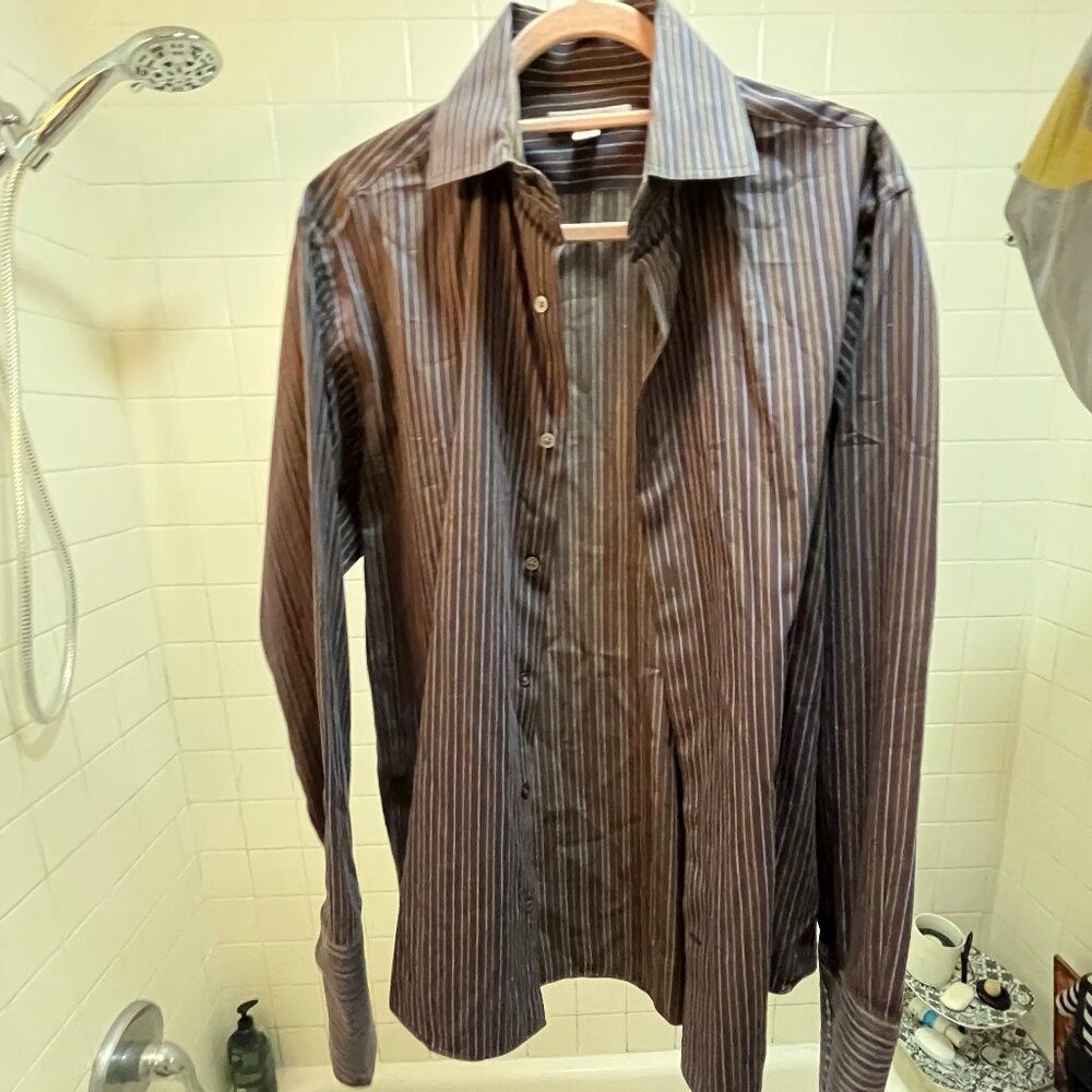Banana Republic Vintage Y2K Striped Long Sleeve Button Down Shirt 15 Medium